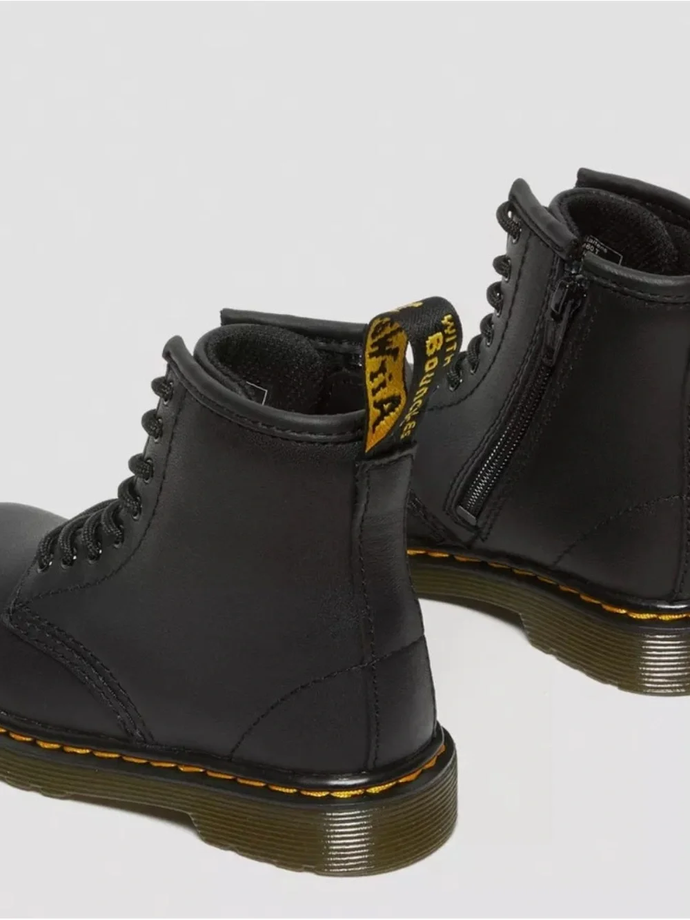 Dr. Martens Doc Boots Size 8 Toddler 1460 Softy T Combat Black Lace Up w Zip NIB